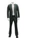 Mens 1 Button Slim Fit Leather Suit Olive
