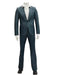 Mens 1 Button Slim Fit Leather Suit Blue