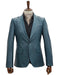 Mens 1 Button Slim Fit Leather Suit Blue