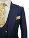 Giovanni Testi Navy Blue 3 Piece Suit – Slim Fit 1 Button Peak Lapel with Double Breasted Vest