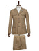Mens Giovanni Testi Beige 2-Piece Suit – Slim Fit 4-Button Blazer with Patch Pockets