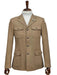 Mens Giovanni Testi Beige 2-Piece Suit – Slim Fit 4-Button Blazer with Patch Pockets