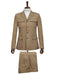 Mens Giovanni Testi Beige 2-Piece Suit – Slim Fit 4-Button Blazer with Patch Pockets