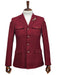 Mens Giovanni Testi 2 Piece Burgundy Suit – Slim Fit 4 Button Blazer with Notch Lapel & Flap Pockets