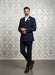 Mens Giovanni Testi 2 Piece Slim Fit Suit in Dark Blue – Classic 4 Button Notch Lapel Dress Suit