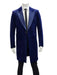 Mens Navy Velvet Victorian Tailcoat Tuxedo – Three Quarter Length Cutaway Stage And Wedding Jacket