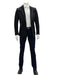 Mens Slim Fit One Button Notch Lapel Suit Black