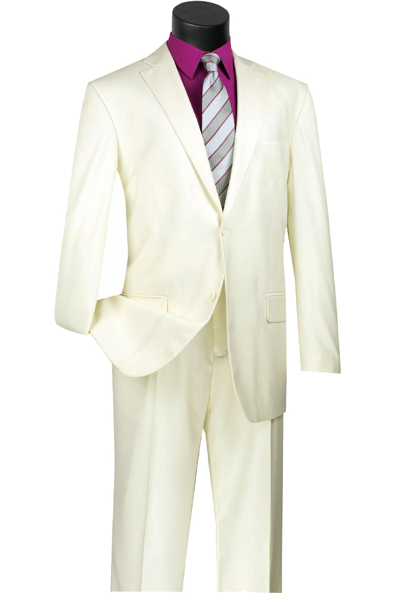 Discounted Sale Clearance Men's Two Buttons White Classic suit Flat Front Pant main image 1