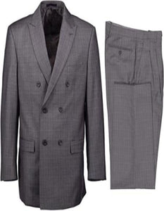 Gangster Suit - 1920 Mens Grey Pattern Suits With Grey Untochable Hat Shirt and Tie Combo