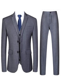Gangster Suit - 1920 Suit - Pinstripe Suit - Vested Suit Grey