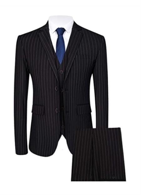 Gangster Suit - 1920 Suit - Pinstripe Suitss - Vested Suit
