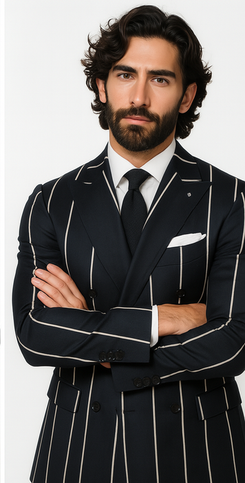Gangster Pinstripe Double-Breasted Suit