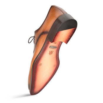 Gavino Cognac Calfskin Leather Mens Oxford By Mezlan Made In Spain Brand - Image 5