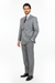 Mens Classic Wool Feel Double Breasted Glen Plaid Suit in Grey