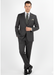 Men'S 2 Piece 100% Executive Suit - Charcoal With Silver Stripe ~ Pinstripe - 100% Percent Wool Fabric Suit - Worsted Wool Business Suit