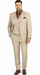 Khaki Plaid Suit - Vested Suit - 3 Piece Suits - Peak Lapel Suits - Windowpane Suit - 2 Button