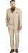 Khaki Plaid Suit - Vested Suit - 3 Piece Suits - Peak Lapel Suits - Windowpane Suit - 2 Button