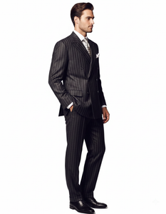 Chalk Bold Pinstripe Double Breasted 6 on 2 Super 120's poly~rayon