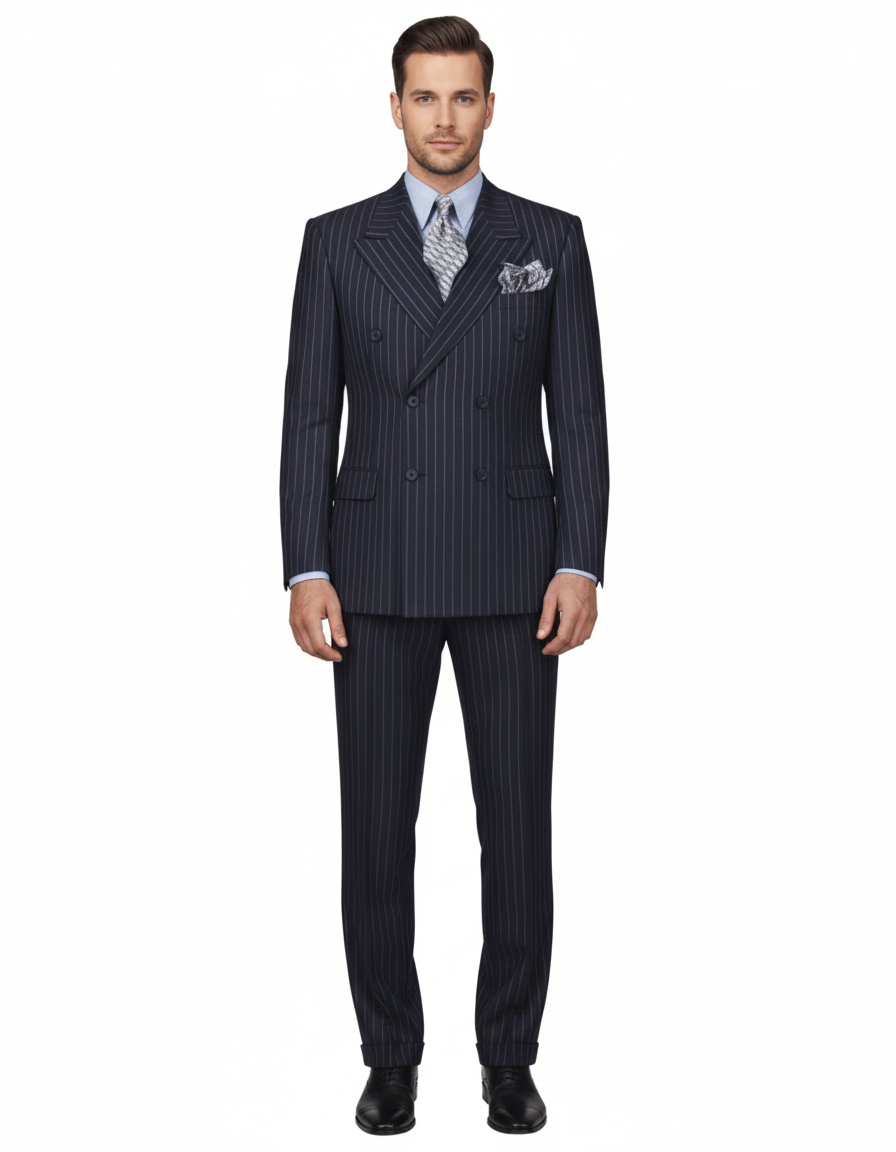 20S Pinstripe Suit for Men