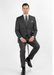 Men'S 2 Piece 100% Executive Suit - Charcoal With Silver Stripe ~ Pinstripe - 100% Percent Wool Fabric Suit - Worsted Wool Business Suit
