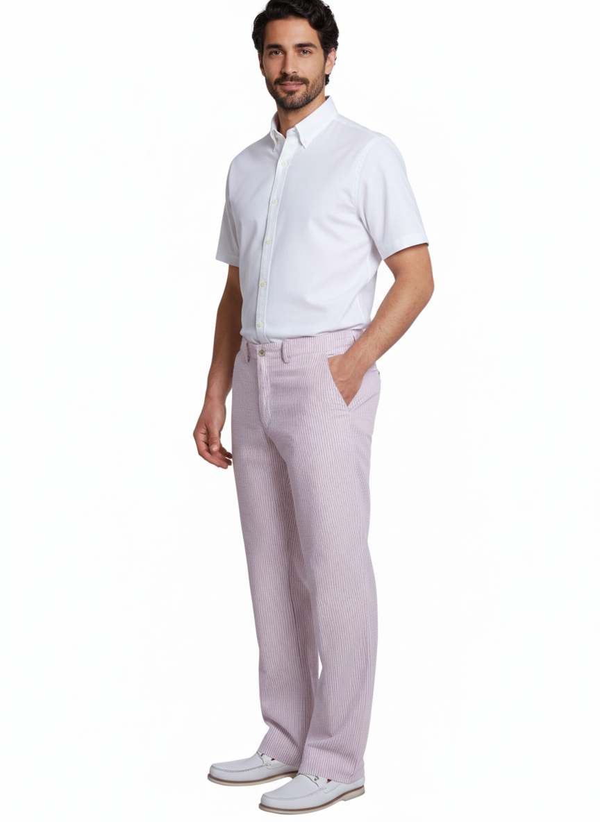 Big And Tall Seersucker Pants For Men - Lavender - Image 7