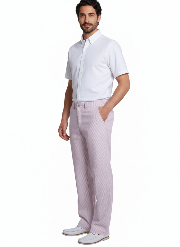 Big And Tall Seersucker Pants For Men - Lavender - Image 7