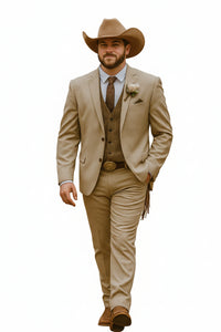 Stylish Cowboy Wedding Suit for Men – Rustic Western Elegance - Traje Para Hombre