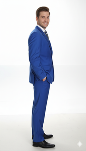 Men'S Two Button Dress Cheap Priced Business Suits Clearance Sale For Men Royal Blue Jacket Blazer + Pants