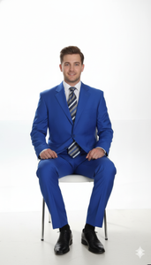 Men'S Two Button Dress Cheap Priced Business Suits Clearance Sale For Men Royal Blue Jacket Blazer + Pants