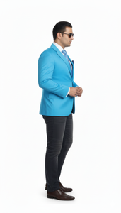 Men'S Aqua ~ Turquoise Color 2 Button 2 Piece Blazer