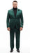 Mens Single Breast Suit Green - Sateen Shiny Fabric Metallic Fabric - Sharskin