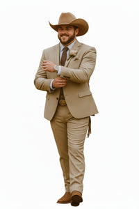 Stylish Cowboy Wedding Suit for Men – Rustic Western Elegance - Traje Para Hombre