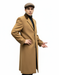 Chesterfield Camel Overcoat With Brown Velvet Collar - Cashmere Blend Topcoat - Full Length Overcoat