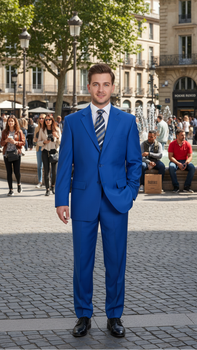 Men'S Two Button Dress Cheap Priced Business Suits Clearance Sale For Men Royal Blue Jacket Blazer + Pants - Image 9