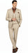 Khaki Plaid Suit - Vested Suit - 3 Piece Suits - Peak Lapel Suits - Windowpane Suit - 2 Button