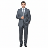 Men's Grey Tonal Shadow Stripe ~ Pinstripe 2-button 2 Piece Suits - Two piece Business suits Suit - Image 2