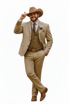 Stylish Cowboy Wedding Suit for Men – Rustic Western Elegance - Traje Para Hombre
