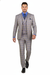 Blue Modern Fit Windowpane Peak Lapel 3 Piece Suit
