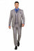 Blue Modern Fit Windowpane Peak Lapel 3 Piece Suit