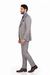 Blue Modern Fit Windowpane Peak Lapel 3 Piece Suit