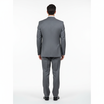 Men's Grey Tonal Shadow Stripe ~ Pinstripe 2-button 2 Piece Suits - Two piece Business suits Suit - Image 4