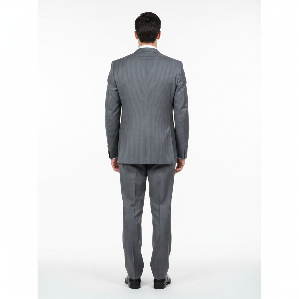 Men'S Grey Pinstripe 2-Button Suit 2 Piece Suits - Two Piece Business Suits Suit - Image 6