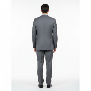 Men'S Grey Pinstripe 2-Button Suit 2 Piece Suits - Two Piece Business Suits Suit