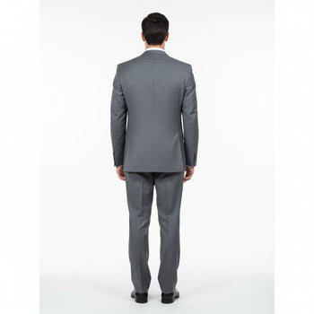 Men's Grey Tonal Shadow Stripe ~ Pinstripe 2-button 2 Piece Suits - Two piece Business suits Suit - Image 4