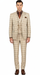 Khaki Plaid Suit - Vested Suit - 3 Piece Suits - Peak Lapel Suits - Windowpane Suit - 2 Button