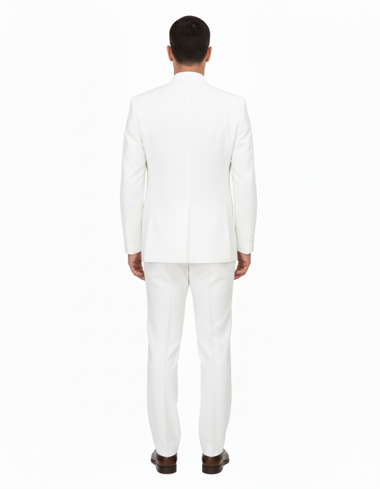 Off White sales Cream Ivory Mandarin Suits For Men