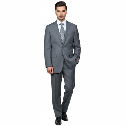 Men's Grey Tonal Shadow Stripe ~ Pinstripe 2-button 2 Piece Suits - Two piece Business suits Suit - Image 5