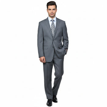 Men's Grey Tonal Shadow Stripe ~ Pinstripe 2-button 2 Piece Suits - Two piece Business suits Suit - Image 5