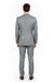 Mens Classic Wool Feel Double Breasted Glen Plaid Suit in Grey