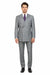 Mens Classic Wool Feel Double Breasted Glen Plaid Suit in Grey